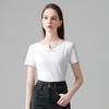 Футболка с короткими рукавами для женщин, новая женская однотонная хлопковая футболка на одно плечо, новый топ в китайском стиле со складками на талии