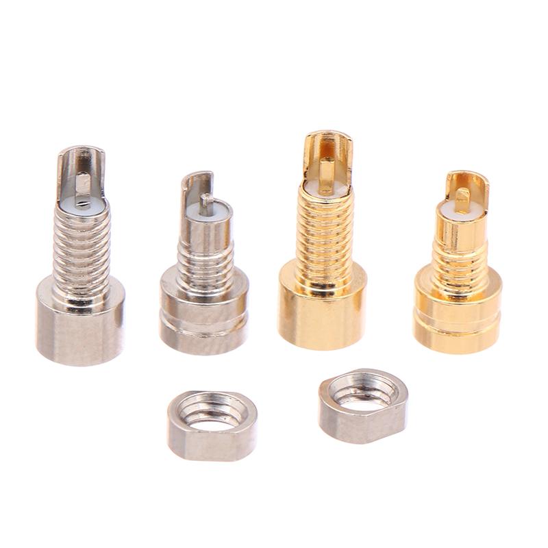 1/2Pcs Universal Pin Socket Female Socket Mmcx Pure Copper Gold Plated Built-In Hreaded Nut Holder Headphone Plug