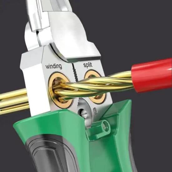 Инструмент для снятия изоляции 8-в-1 с тестером напряжения Эргономичная рукоятка Компактный Портативный Многофункциональный Инструмент для зачистки электрических проводов Кабелерез