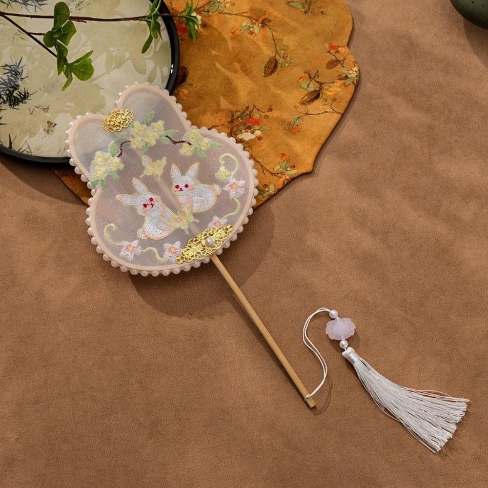 Handheld Ancient Style Fan Rabbit Shaped Dance Fan Decorative Fan Hanfu Fan Stage Performance