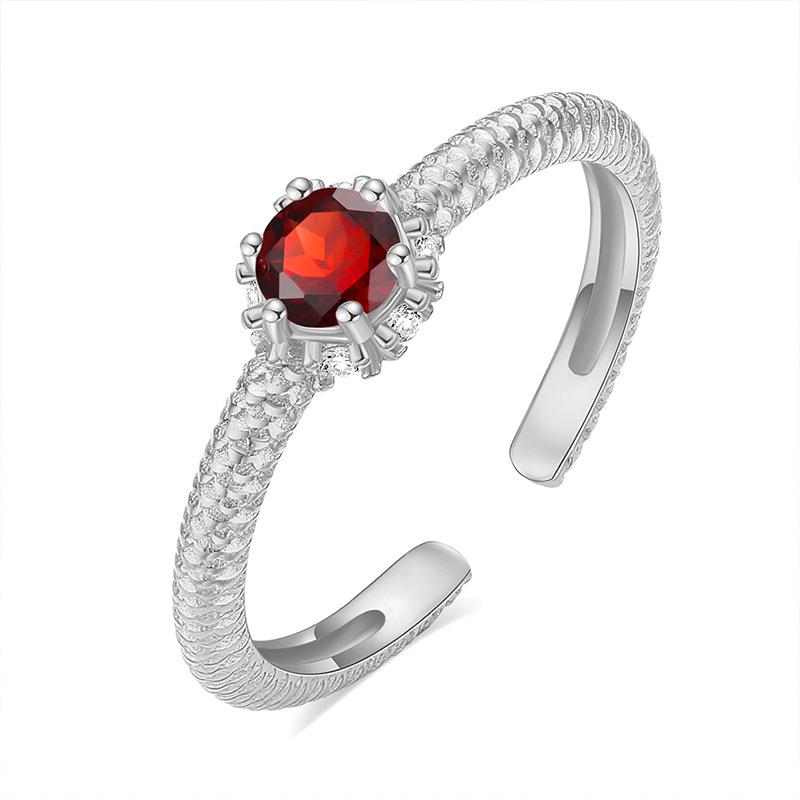 Elegant S925 Silver Ring, Natural Gemstone, Adjustable Band, Premium Jewelry for Her