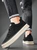 Fashion Low-Top Black Sneakers Flat Height Increasing Male Shoe Walking Fashion 2025 Non-leather Without Legitimate Men's Casual Shoes