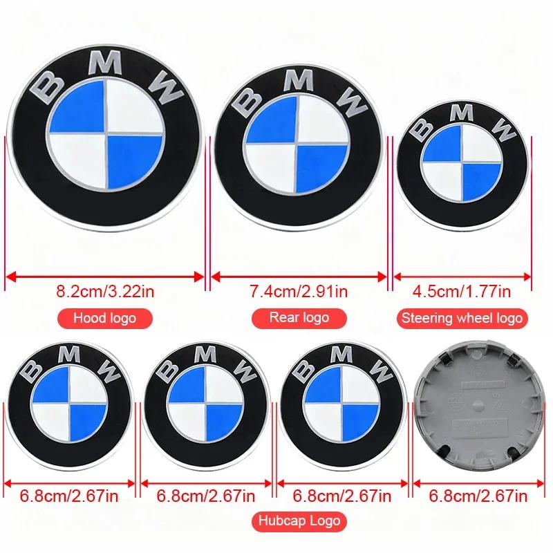 7Pcs For BMW F82 G20 X5E53 F15 E63 X5E70 G16 E12 G21 G22 X3F25 front and rear car logos hub center cover steering wheel sticker FD3