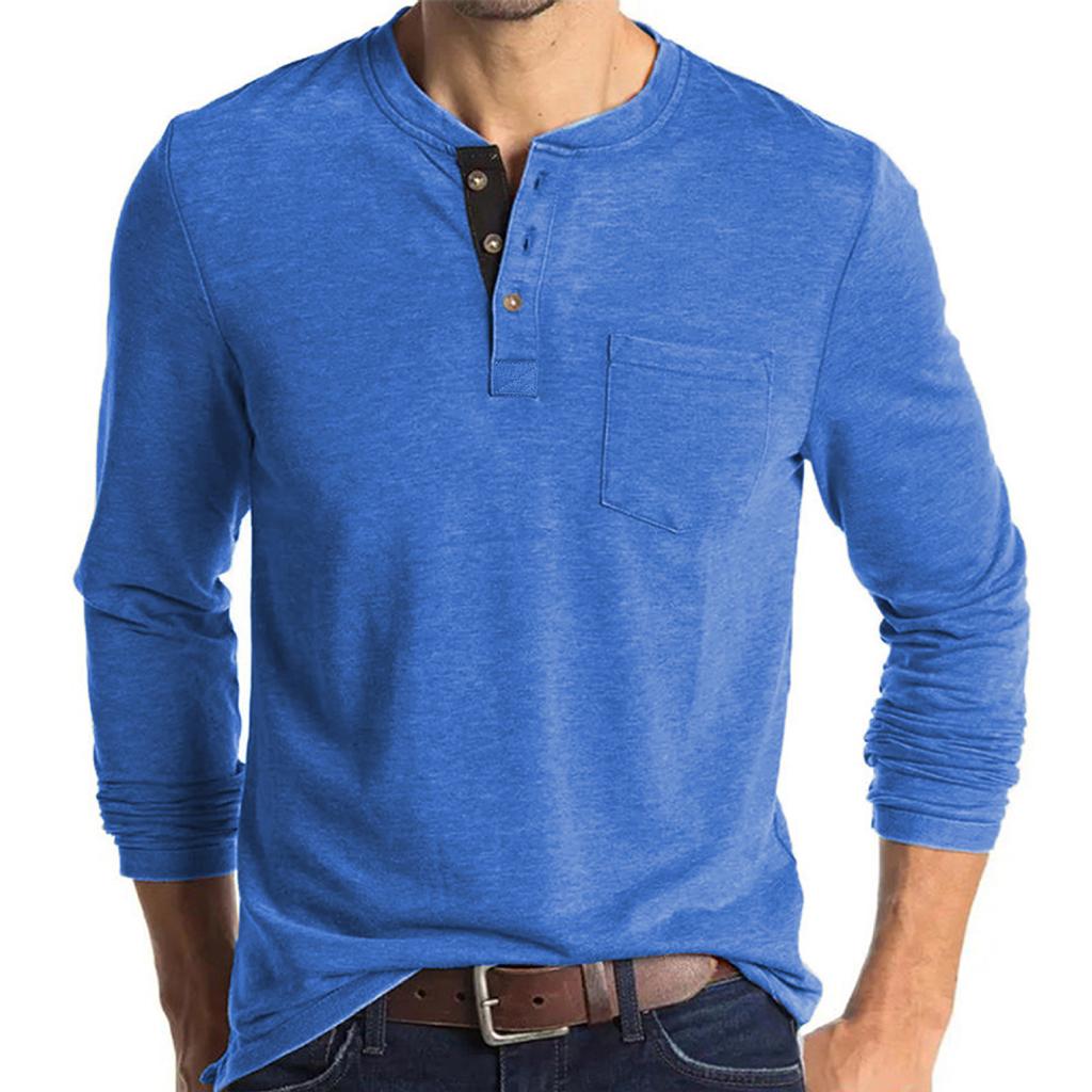Men's Solid Color Long Sleeve T-Shirt Shirt Men's Casual Sports Top