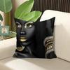 Элегантные наволочки на подушки для комнаты Черно-золотая африканская леди Подушка для сна Наволочка × Декоративные подушки Диван × Мягкие