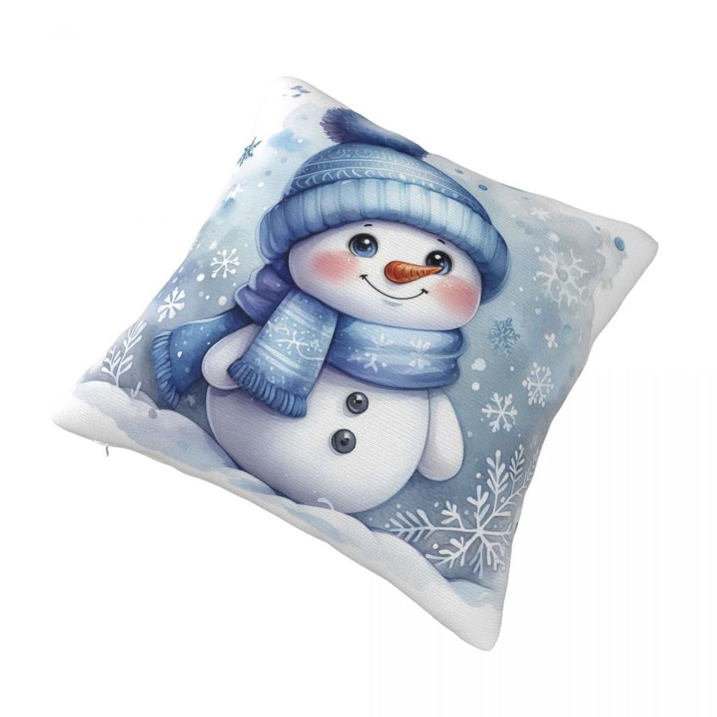 Pillow Cover Christmas Snowman Pattern Cushion Cover Novelty Pillow Case For Living Room Chair Pillowcases