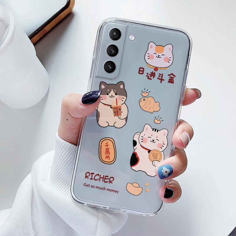 Case For Samsung Galaxy S23 S 23 Plus S23 Ultra S26 + Phone Cover Soft Shockproof Bumper Silicone Fundas Coque Cute Paint Clear