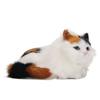Soft Plush Cat Doll High Simulation Opening Eyes Lifelike Animal Toy for Desk Decoration Colorful