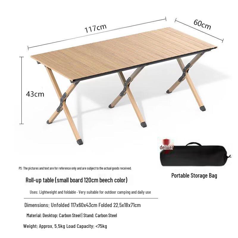 Outdoor Folding Camping Egg Roll Table