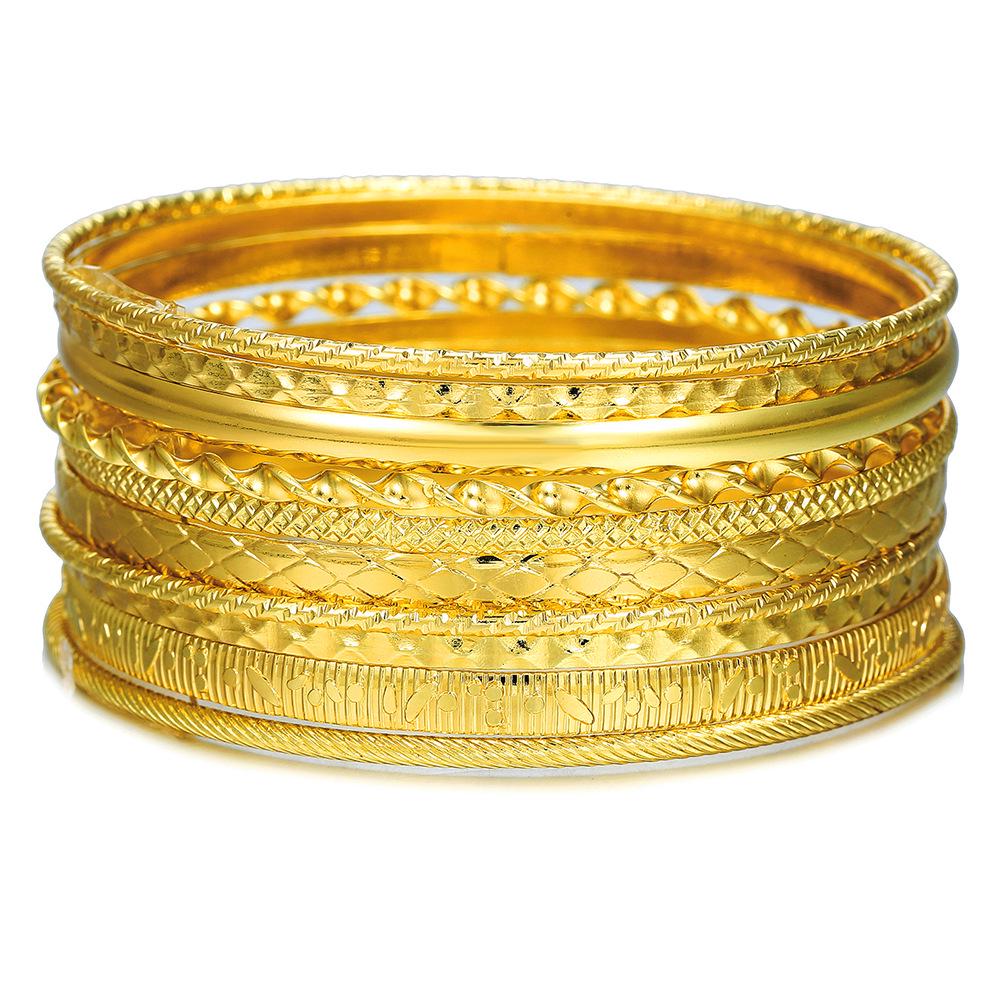 Богемный этнический набор браслетов с золотым покрытием - Ювелирные изделия в древнем западном стиле