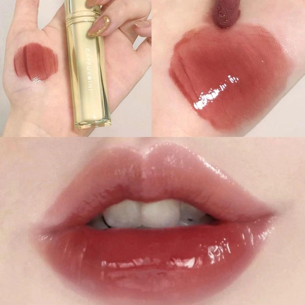 Iced Tea Mirror Lip Glaze Watery Lip Gel Водостойкая стойкая прозрачная желеобразная жидкая губная помада Женская косметика для макияжа, 1 шт., 15 07 HERORANGE