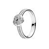 Waterdrop Ring S925 Silver Zircon Blue Stone Heart Ring Fashionable Women's Jewelry Party Wedding Gifts
