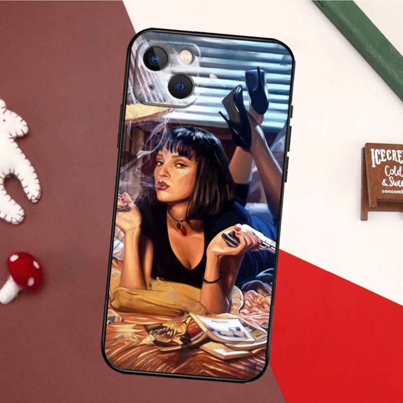 Чехол Mia Pulp Fiction для iPhone 17 Pro Max 16 15 14 13 11 12 Pro Max mini 15 16 Plus 16e 17 Air Задняя крышка