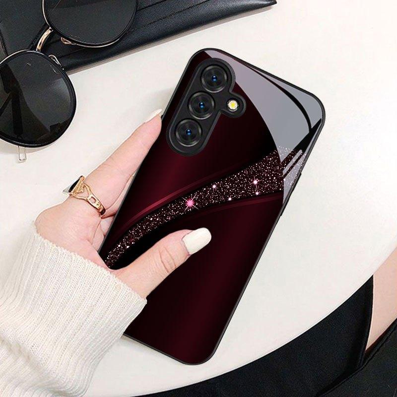 Стеклянный чехол для телефона с волнообразным узором, подходящий для Samsung Galaxy S26 S25 S24 S23 S22 S20 FE Ultra Plus, противоударная задняя крышка