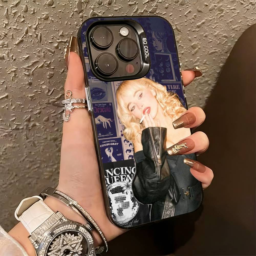Чехол для телефона S-Sabrina C-Carpenter для iPhone 17,16,15,14,13,12,11 Plus,Pro Max,XS, Цветной Серебристый Черный Чехол