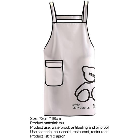 Useful Pocket Design Anti Stain Comfortable Back Lace-up Cooking Apron for Home Kitchen
