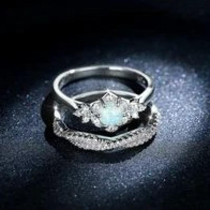 SHEINTemu popular European and American rings, luxury retro opal rings