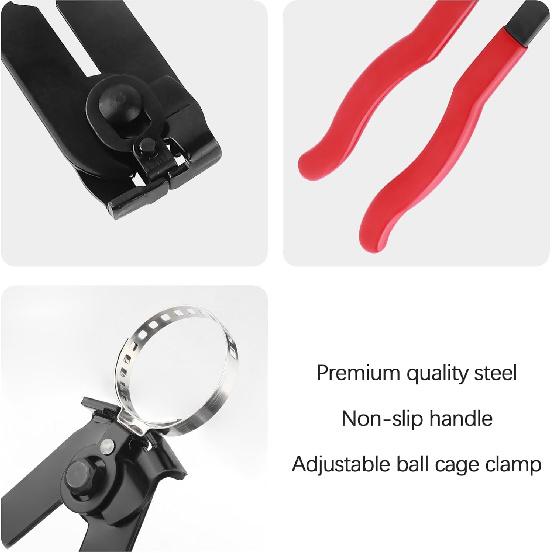 CV Boot Clamp Pliers Kit,10PCS CV Boot Clamp + 1PCS Ear Clamp Pliers,Universal Car Accessorie(Clamp Pliers/1PCS)