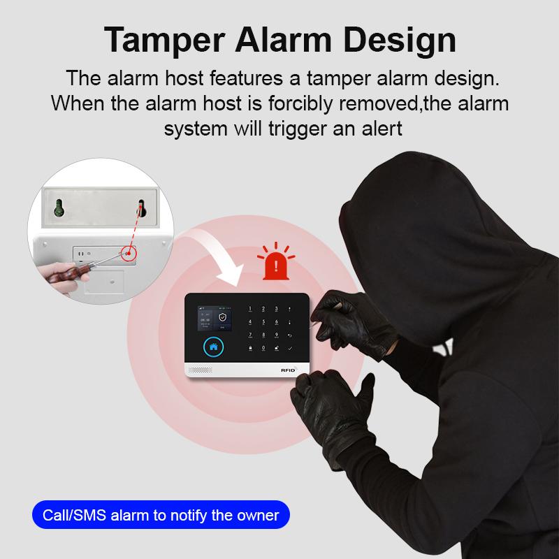 PGST 2.4G WiFi Home Security Alarm System Works with Tuya Smart Life APP 433MHz Outdoor Solar Siren Burglar Alarm Support Alexa