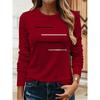 Women's Printed Round Neck Long Sleeved T-shirt for Spring and Autumn Casual Wear