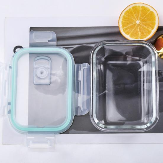 Стеклянный ланч-бокс Bento Box Разделенные контейнеры для приготовления пищи с крышками Штабелируемые многоразовые контейнеры для хранения продуктов