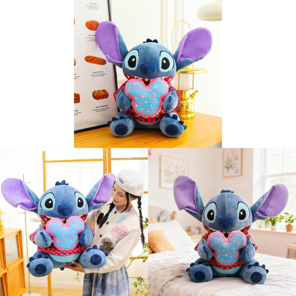 Stitch Plush Toy Holding Macarons Designs For Kids Gift And Collectors
