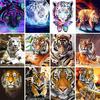 5D DIY Diamond Painting Animal Cross Stitch Kit Round Diamond Embroidery Tiger Rhinestone Picture Home Decoration Gift