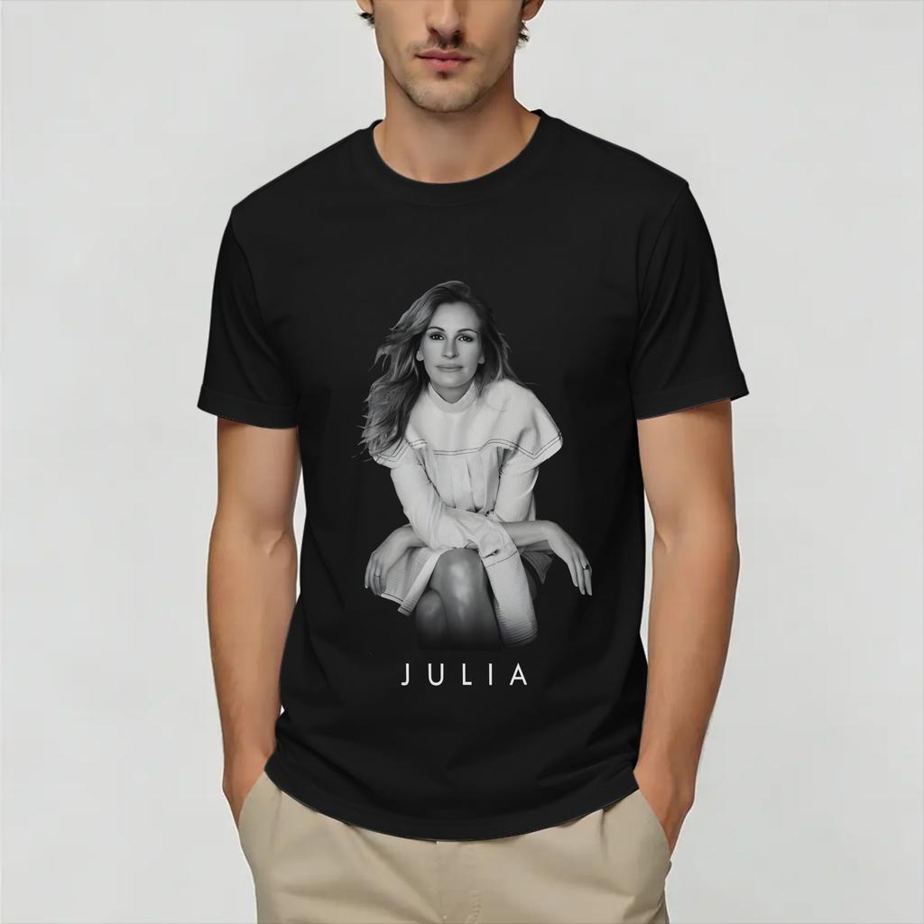 Футболка из чистого хлопка Julia Roberts для мужчин, летняя, классные футболки, с круглым вырезом, Харадзюку, больших размеров, с принтом
