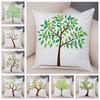 Скандинавский стиль Чехол для подушки с зелеными листьями Декор Мультяшный принт дерева Наволочка для дивана Дома Автомобиля 45х45см Мягкая плюшевая наволочка