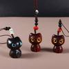 Cute Lucky Blessing Sandalwood Key Chains Keychain Components Wood Car Keyring Jewelry Findings