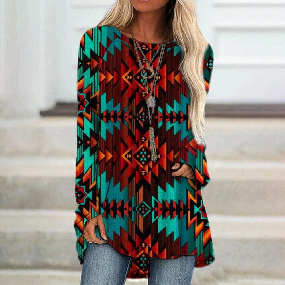 Women'S T-Shirt Street Long-Sleeved Clothing Fashion Top Loose Casual Clothing Autumn And Winter Printed Top Round Neck T-Shirt