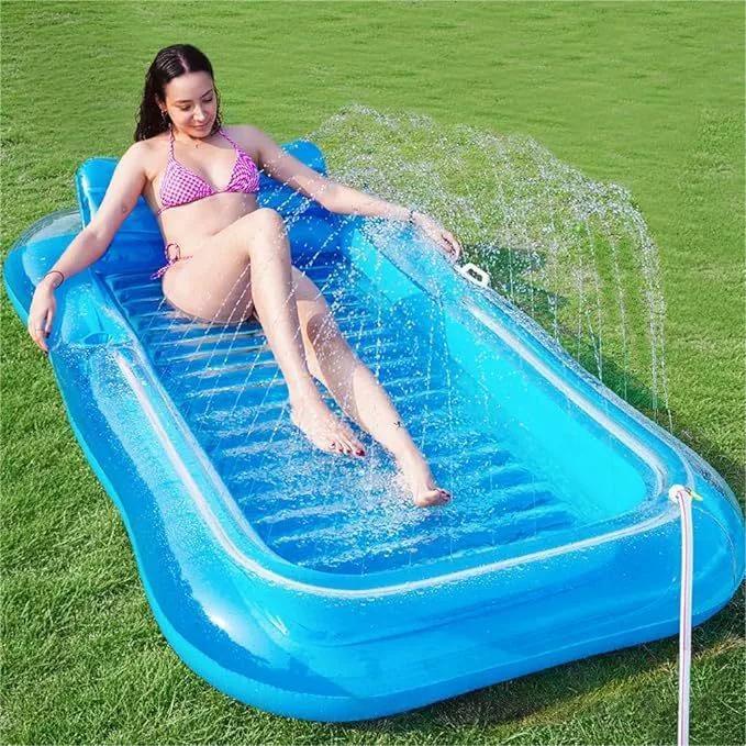 Коврик-спринклер: Утолщенный ПВХ Коврик для Игр с Водой на Открытом Воздухе с Дизайном Дельфина и Букв, Безопасный для Домашних Животных