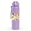 1PC Leopard spot animal minimal print 750ml colorful plastic sports water bottle leakproof pop up lid with straw for outdoor work home use