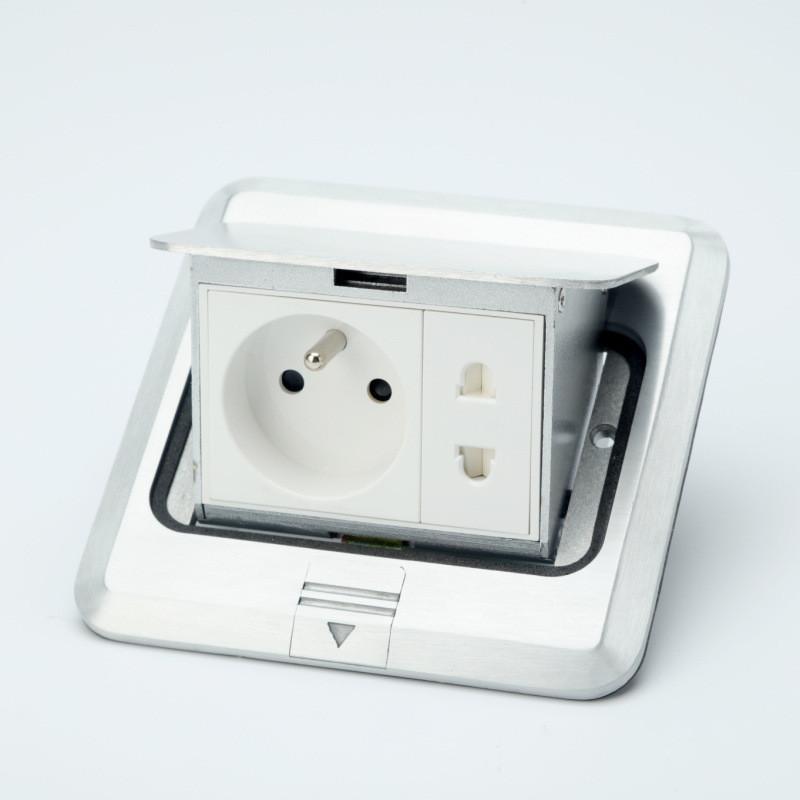 Factory Pop-up Floor Socket Universal Hidden Ground Socket Box Aluminum Surface Waterproof Power Socket