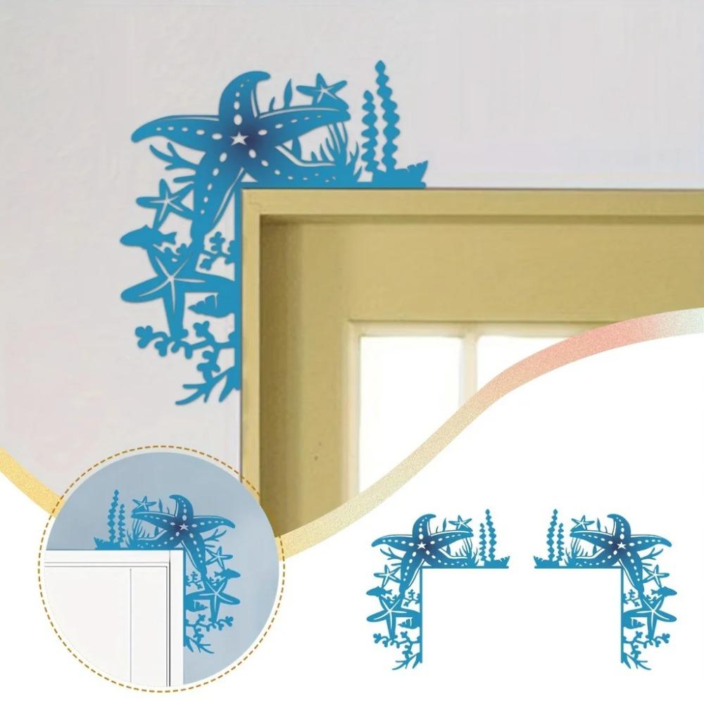 Starfish Colorful Decorative Wall Stickers – Elegant Door Corner & Frame Art, Vibrant Wall Decor, Stylish Metal Wall Hanging