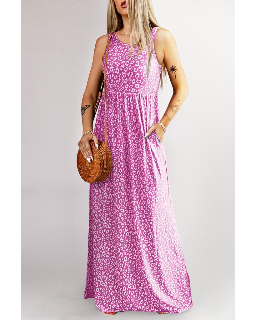 Azura Exchange Платье макси без рукавов с леопардовым принтом