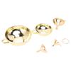 5 Pcs Funnel Set Stainless Steel Gold Plating Wide Mouth Narrow Rod Kitchen Funnel with Side Handle