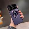 Большая оконная магнитная подставка Подходит для iPhone15 Полностью закрывающий чехол для телефона Прозрачный Apple 14 Pro Гальванизированный защитный чехол