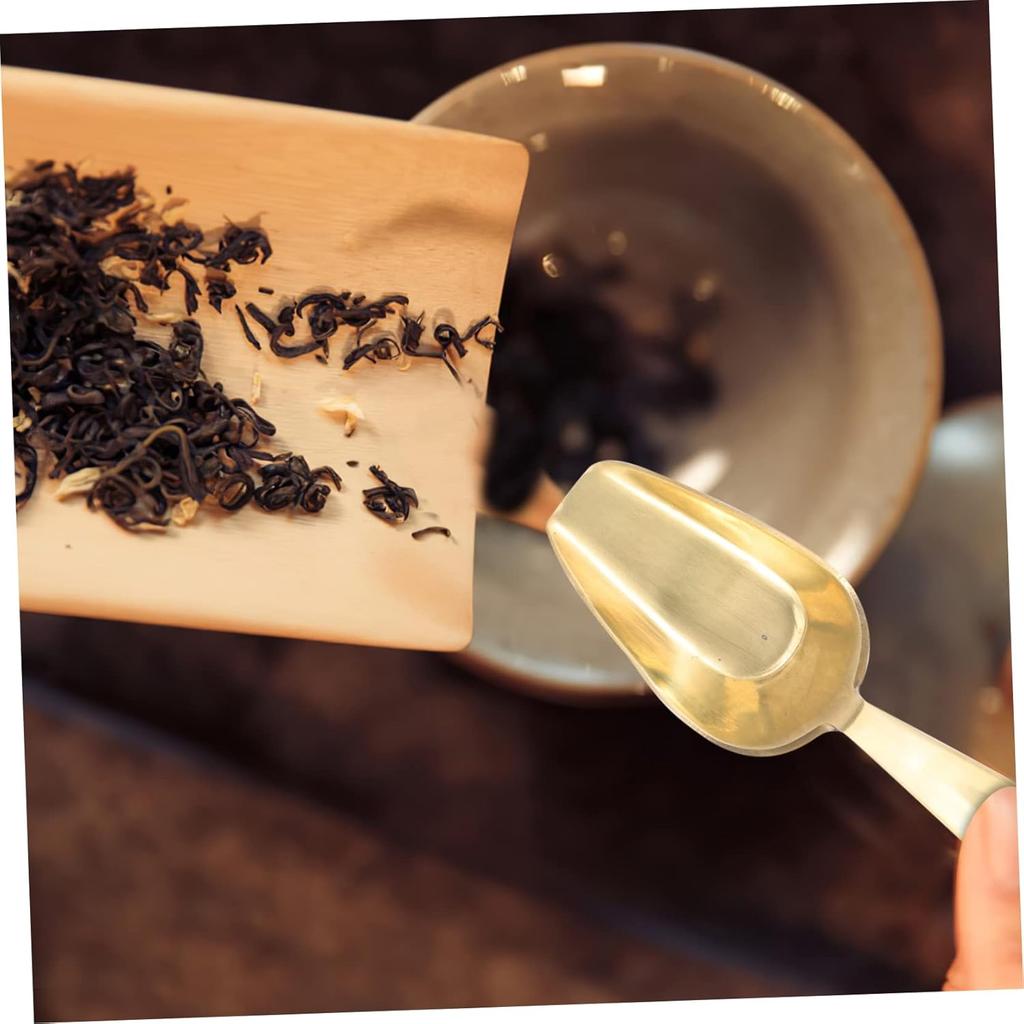 Алипис Латунная раковина Лопатка для чая Ложка для матча Мини-ложка Индивидуальные ложки для хлопьев Эспрессо Ложка для попкорна Кухонная ложка Латунная чайная ложка Ложка для зерна