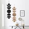 Unique Art Sunmoon Home Decoration Wood Chip Pendant Wall Decor Wooden Pendant Celestial Ornament