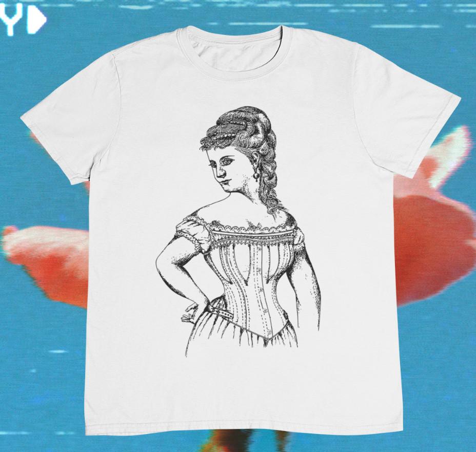 Elegant British Girl With Corset - Vintage Corset %100 Premium Cotton