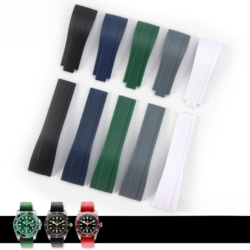 Совместимо с ремешками Rolex для мужских моделей Daytona Yacht-Master Submariner Green Water Ghost Резиновый силиконовый ремешок 20 мм