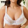 E F Cup Bra Women Lace Sexy Push Up See Through Mesh Lingerie Push Up Invisible Bra Wire Free Plus Size Bra