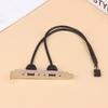 1Pc 30CM Black 2-Port USB 2.0 Motherboard Rear Panel Expansion Bracket To IDC 9 Pin Cable Host Adapter For Computer Hardware