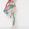 (SU)Женские брюки для йоги с принтом тай-дай, узкие брюки для упражнений с подтяжкой бедер