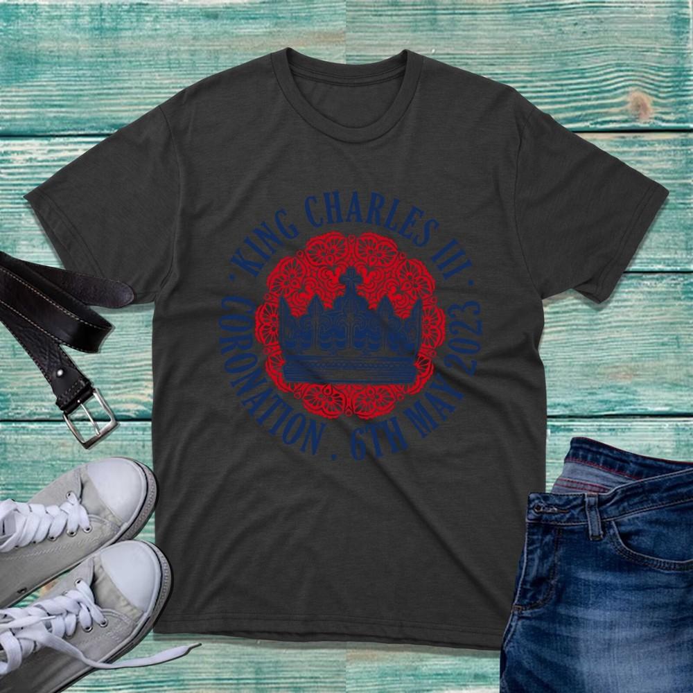 King Charles Iii Coronation 6th May 2023 Tshirt Union Jack Royal Crown Tee Top