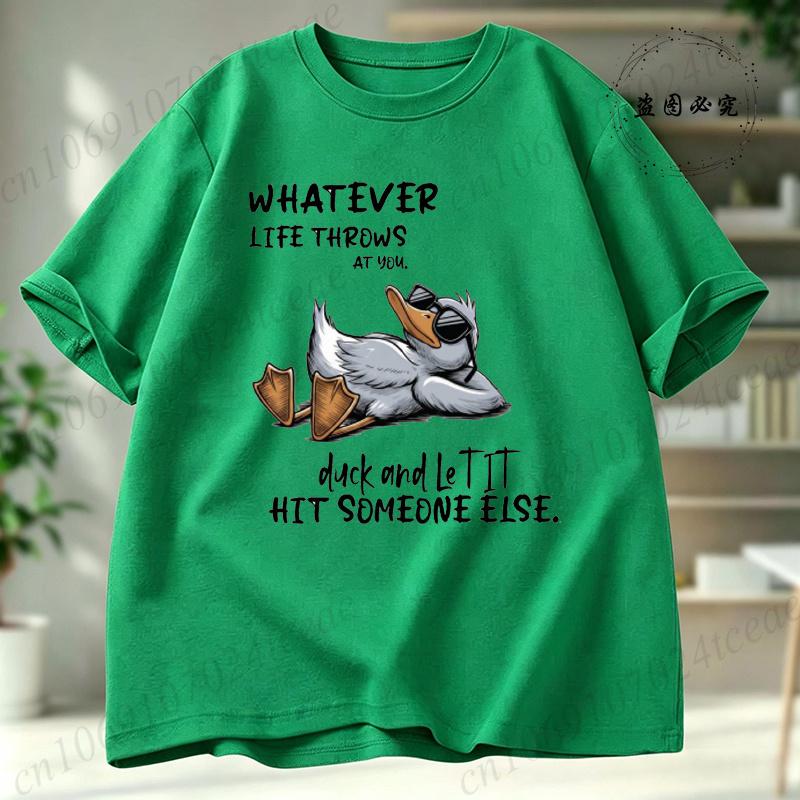 Summer Unisex Tshirt Casual Funny Whatever Life Throws At You Funny Sarcastic Print Unisex Oneck Top For Unisex Short Sleeve Male Tees