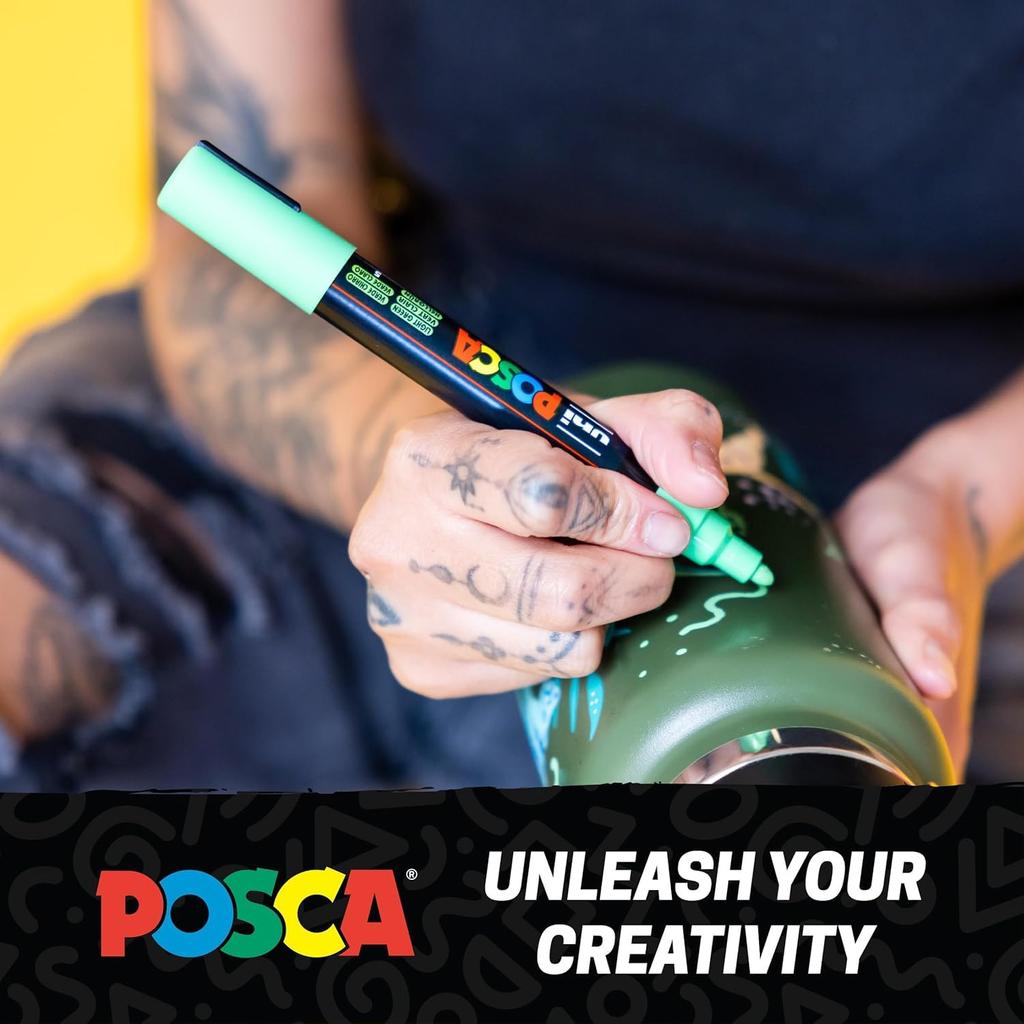 Posca Mitsubishi Pencil Тонкий Круглый 8 ШТ PC3M8C Водобазовый Маркер, Наконечник, Перо, Цвета,