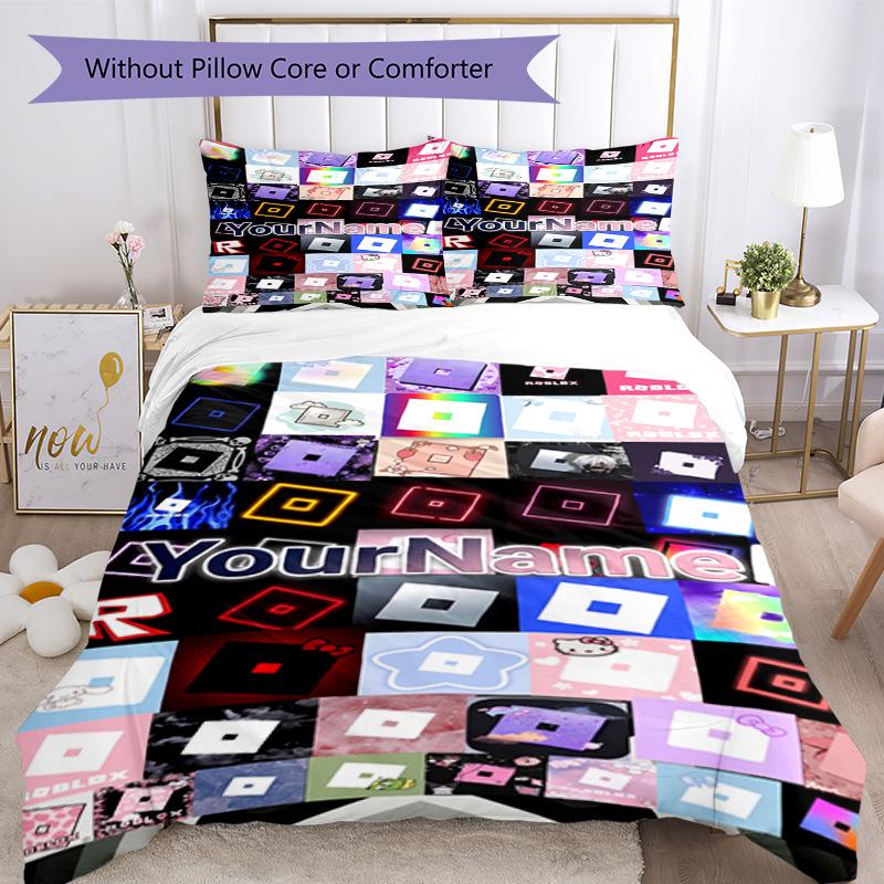 Roblox 487 Customize your name Bedding Set Breathable Duvet Cover with Pillowcases Home Decoration Birthday Gift