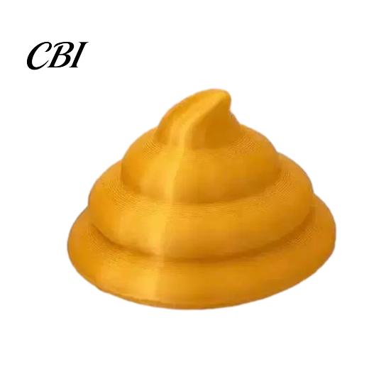 Spiral Layer Design 3D Printed Golden Poop Rotating Figurine, Luck Fortune Desk Decor, Funny Car Easy Clean Ornament Accessory with Turnable
